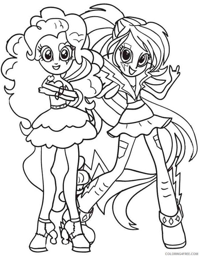 equestria girls coloring pages pinkie pie and rainbow dash Coloring4free