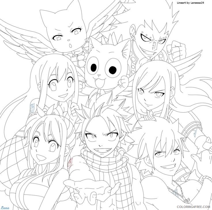 fairy tail coloring pages all characters Coloring4free