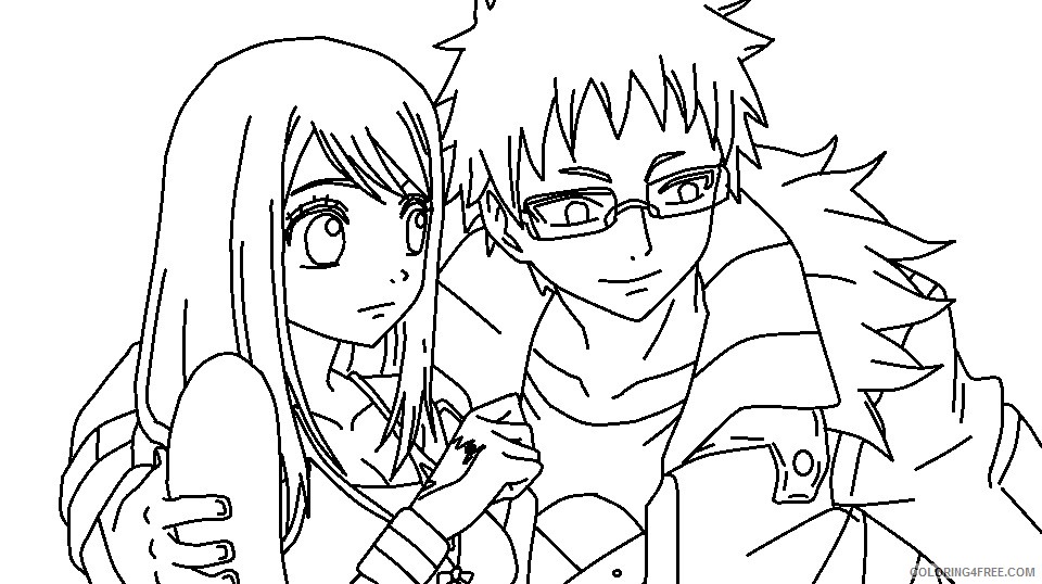 fairy tail coloring pages loke and lucy Coloring4free