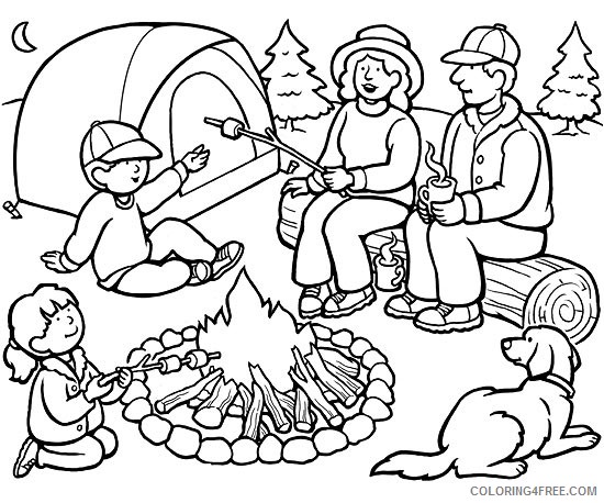 family camping coloring pages Coloring4free