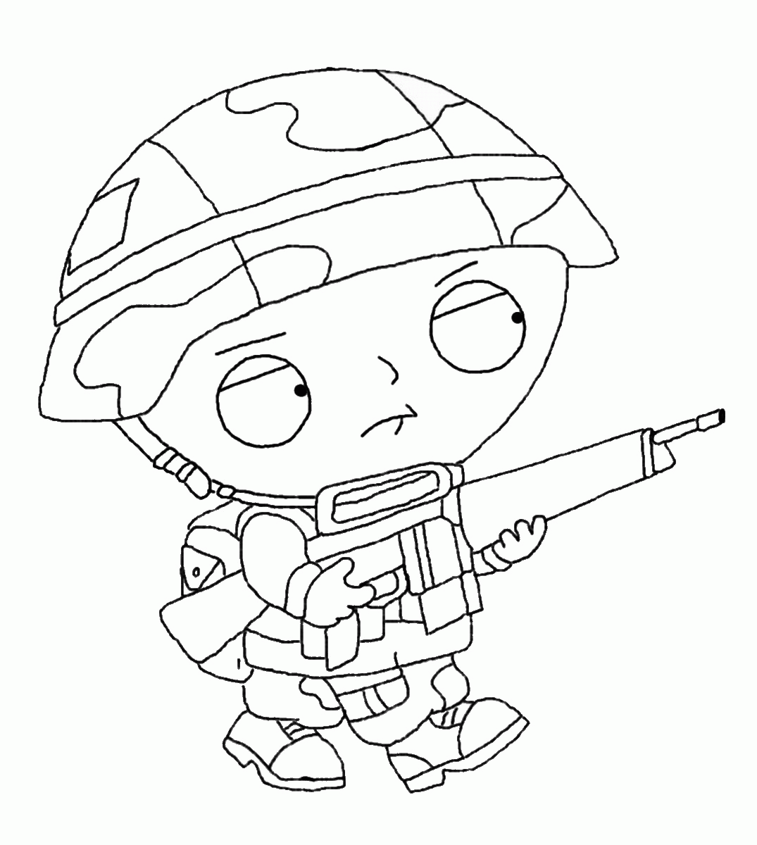 family guy coloring pages stewie army Coloring4free