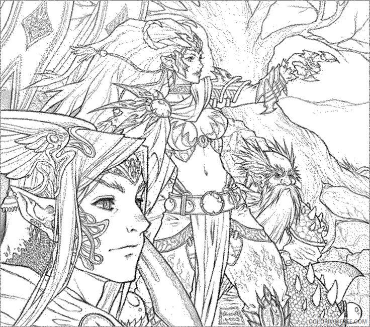 fantasy coloring pages for adults Coloring4free
