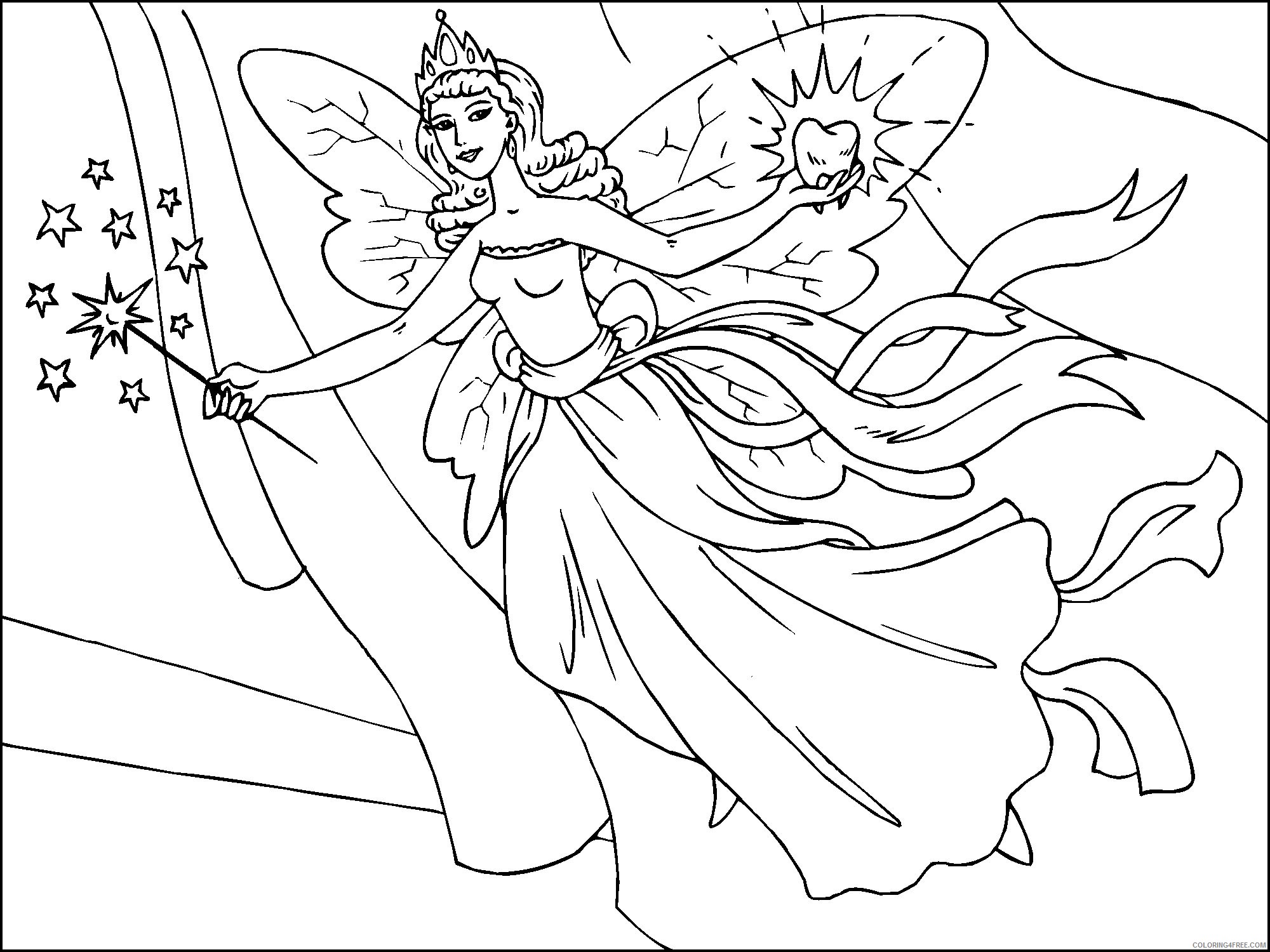 fantasy coloring pages tooth fairy Coloring4free