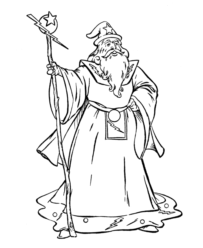 fantasy coloring pages wizard Coloring4free