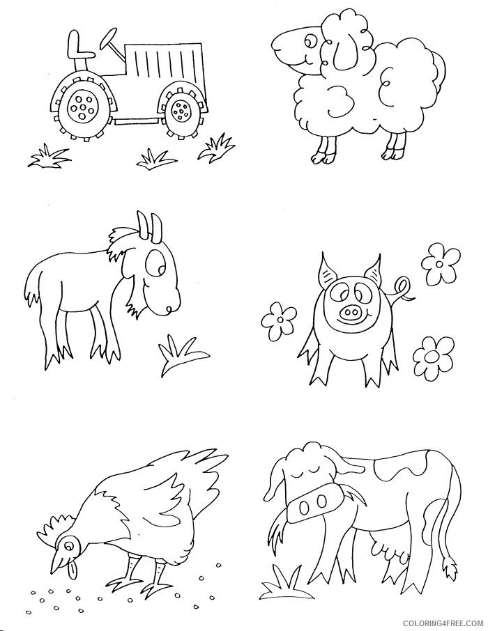 farm animal coloring pages for preschool Coloring4free