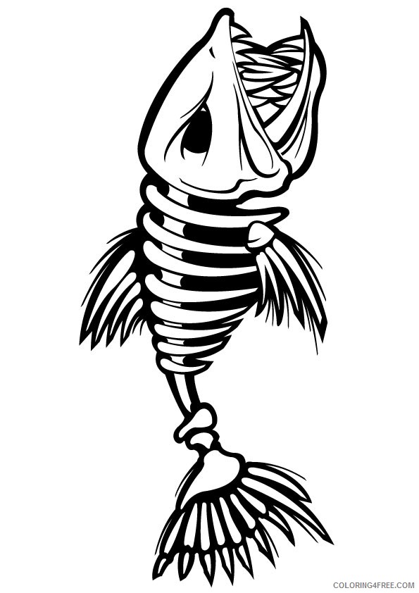 fish skeleton coloring pages Coloring4free