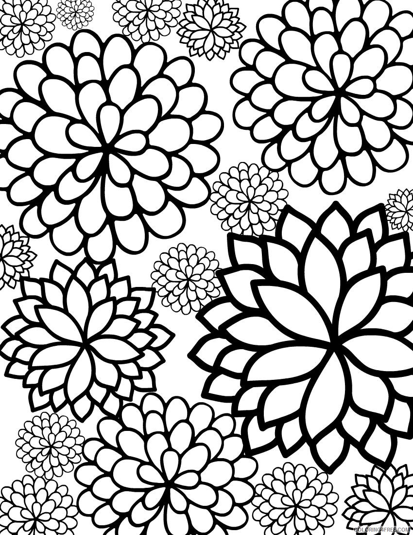 flower coloring pages for adults Coloring4free