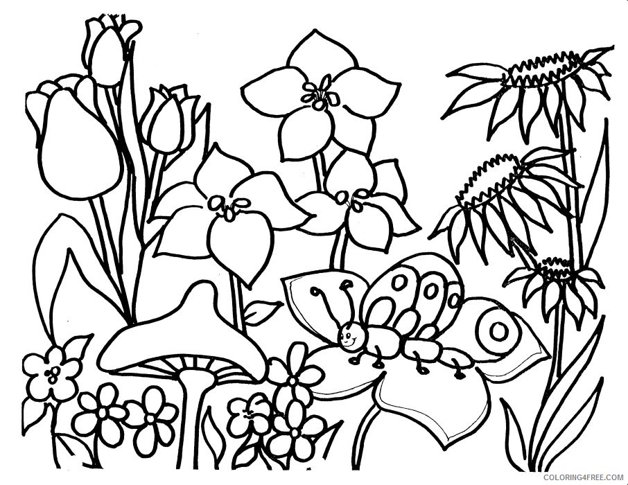 flower garden coloring pages Coloring4free