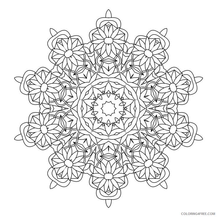 flower kaleidoscope coloring pages Coloring4free
