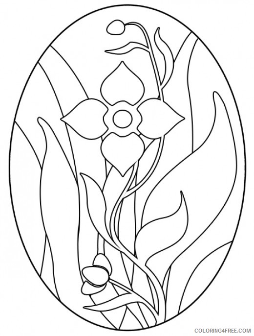 flower stained glass coloring pages Coloring4free