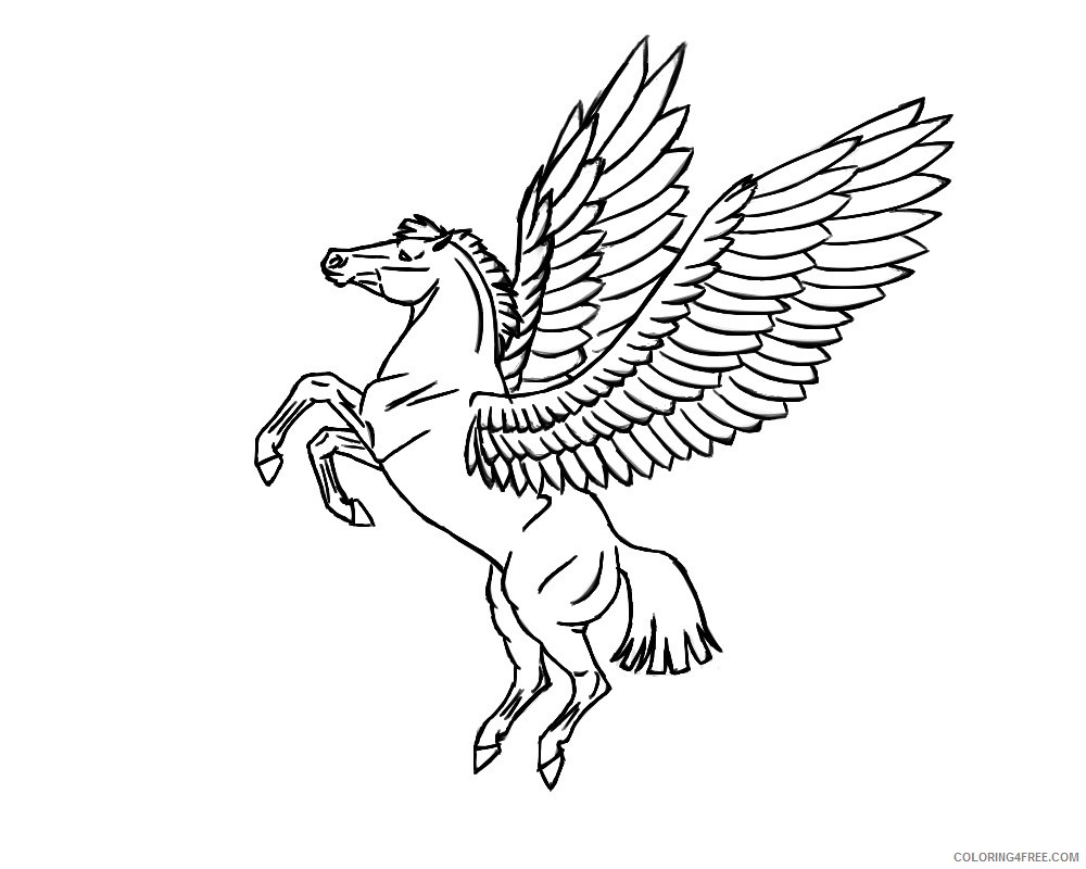 flying pegasus coloring pages to print Coloring4free