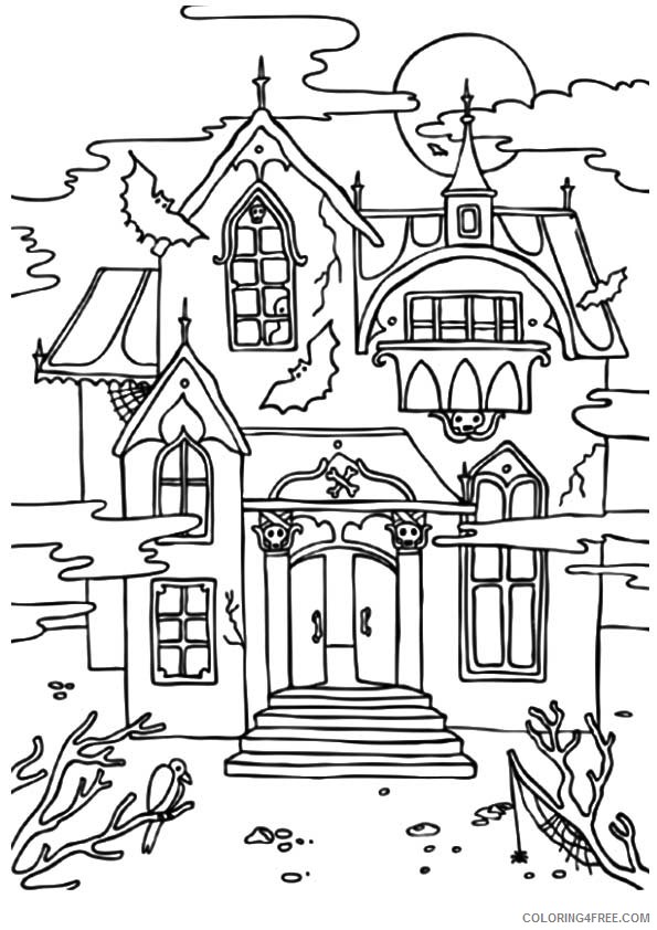 foggy haunted house coloring pages Coloring4free