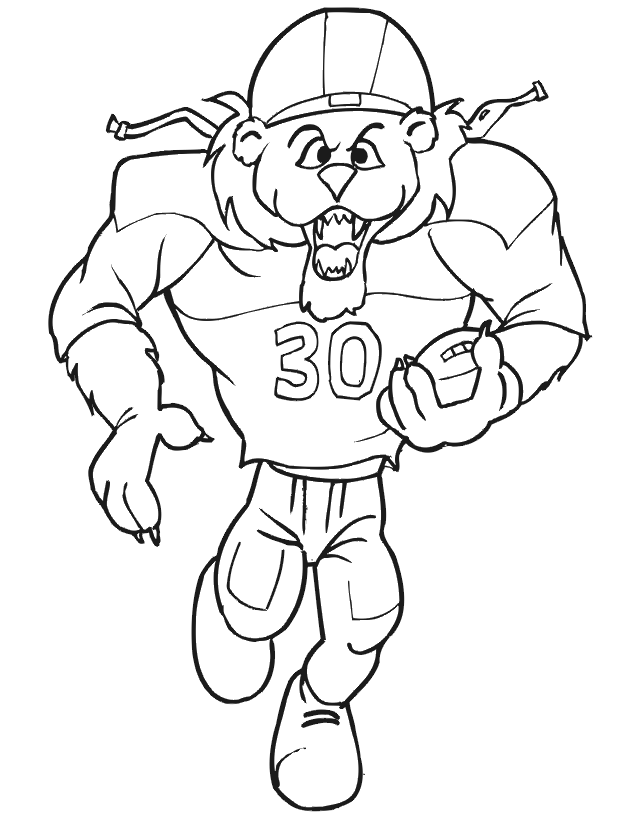 football player coloring pages mascots Coloring4free