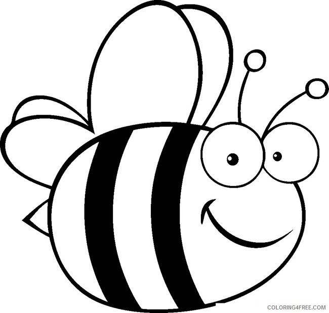 free bee coloring pages for kids Coloring4free