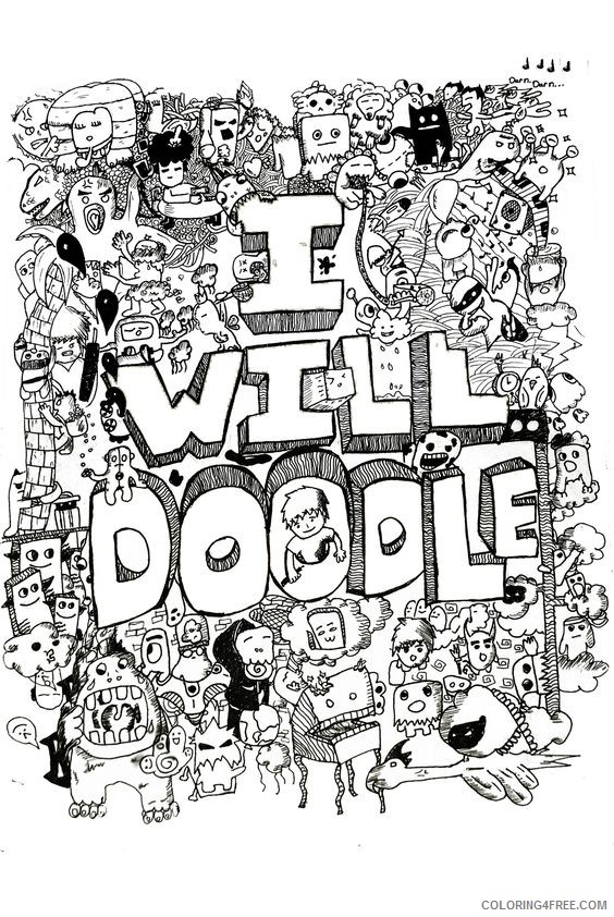 free doodle coloring pages for adults Coloring4free