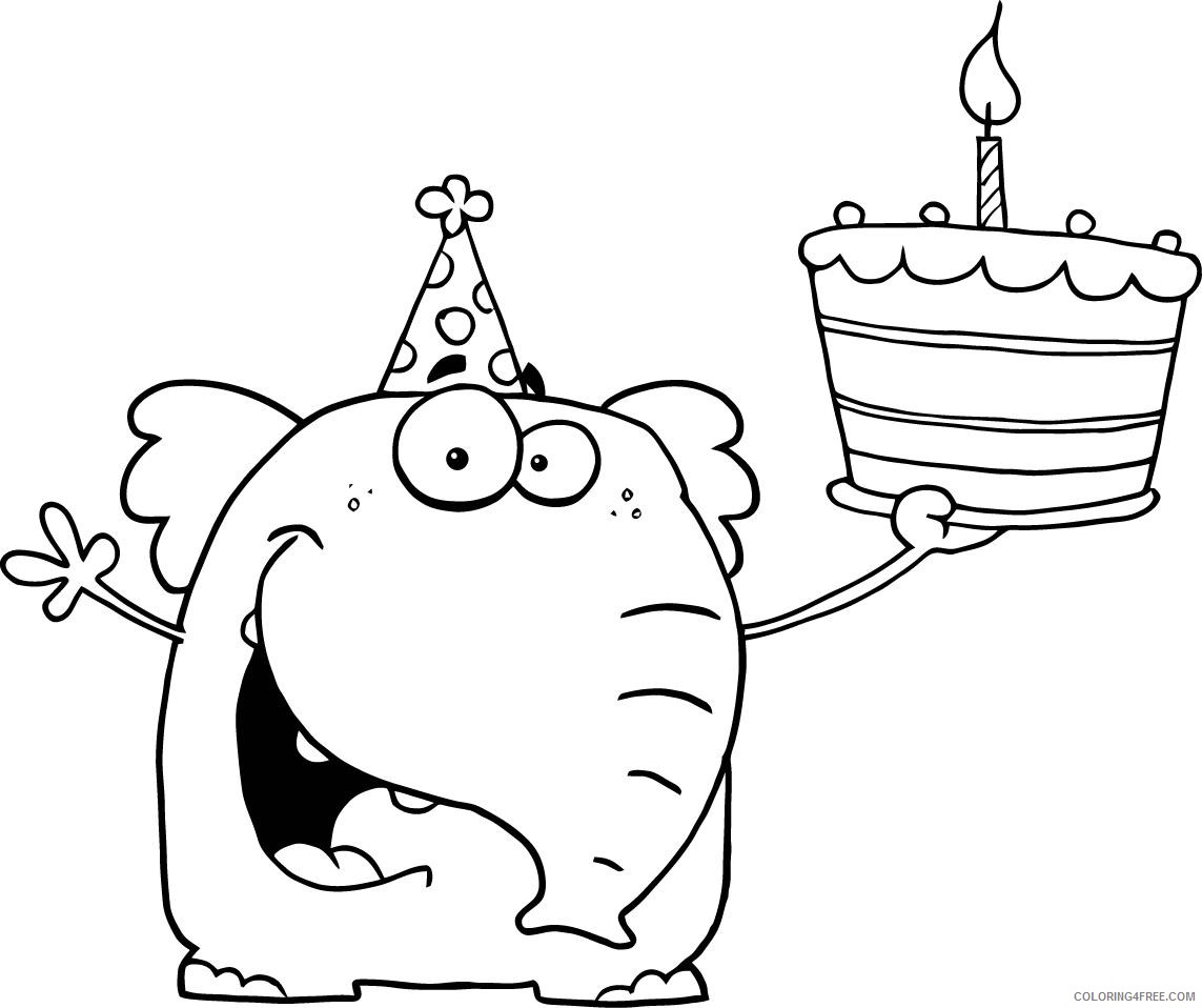 free happy birthday coloring pages for kids Coloring4free