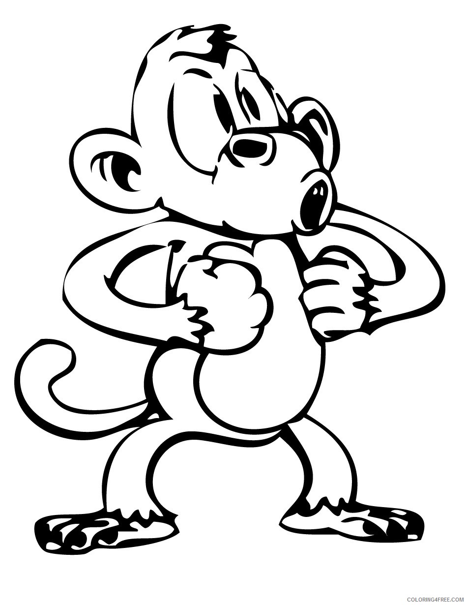 free monkey coloring pages for kids Coloring4free