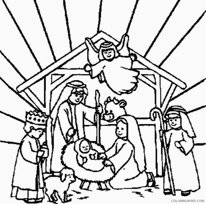 free nativity coloring pages printable Coloring4free