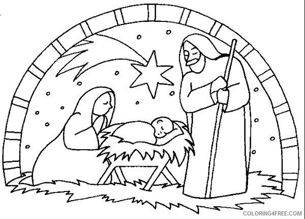free nativity coloring pages to print Coloring4free