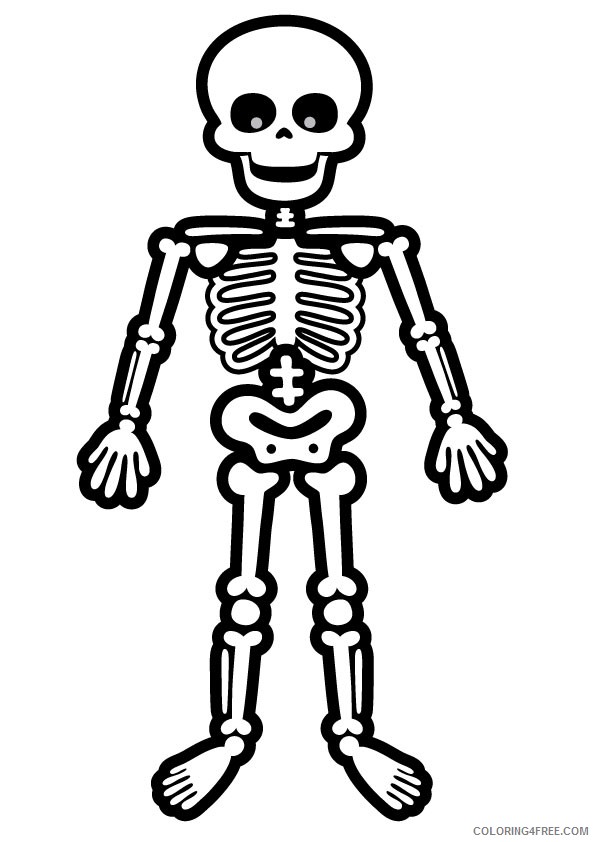 free skeleton coloring pages for kids Coloring4free
