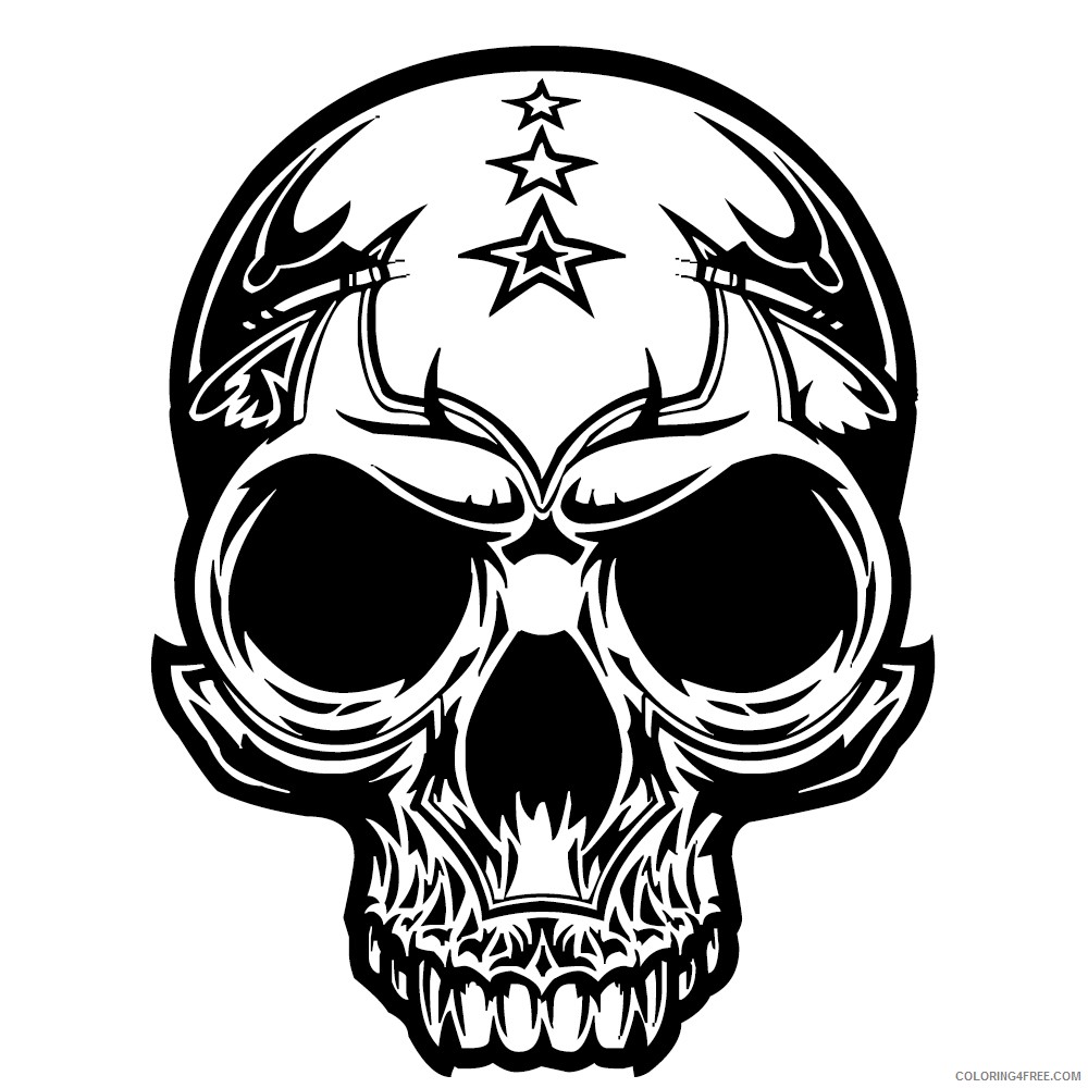 free skull coloring pages to print Coloring4free