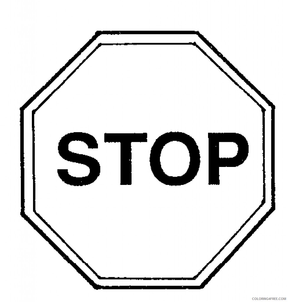 free stop sign coloring pages for kids Coloring4free