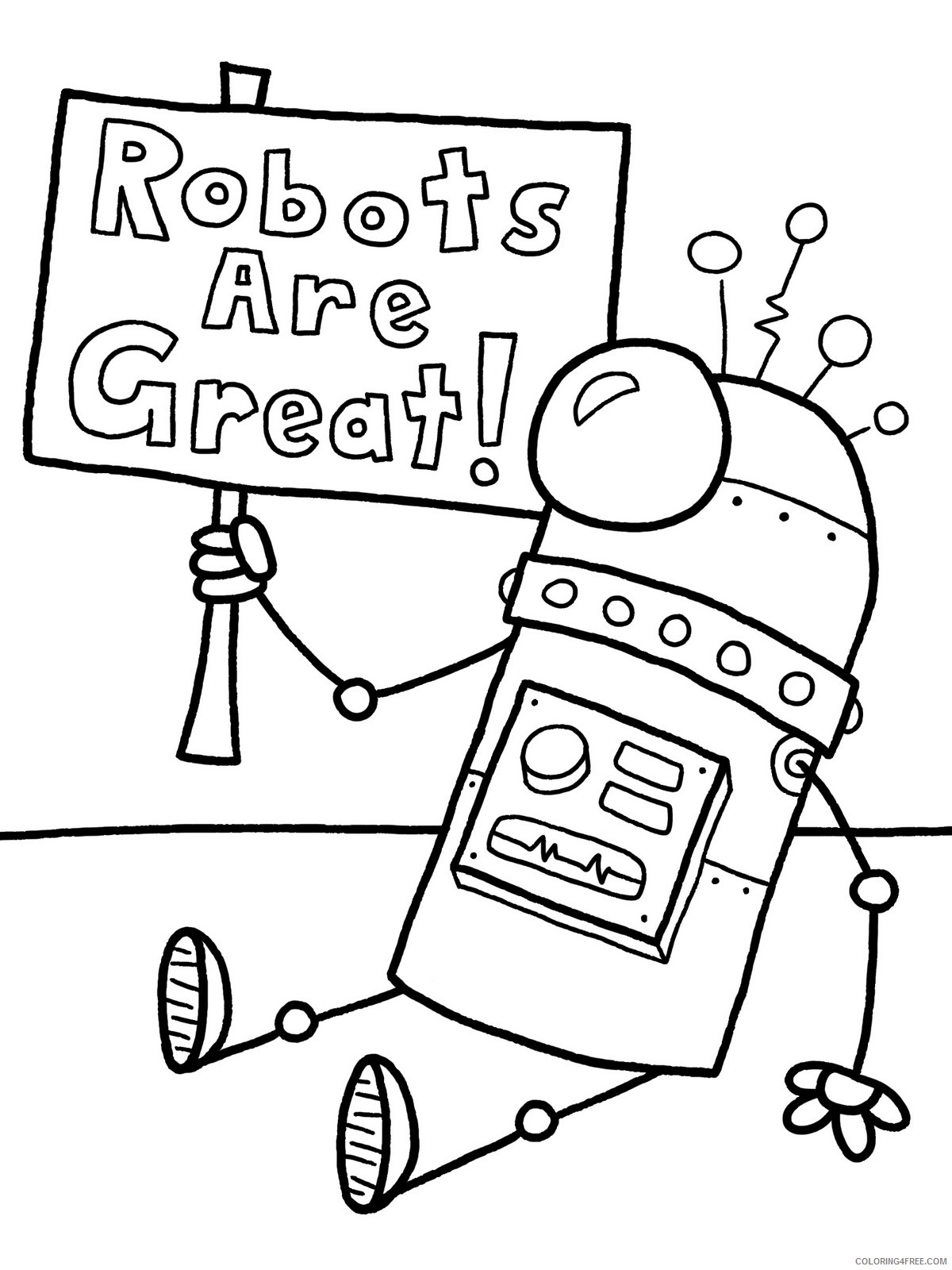 funny robot coloring pages Coloring4free
