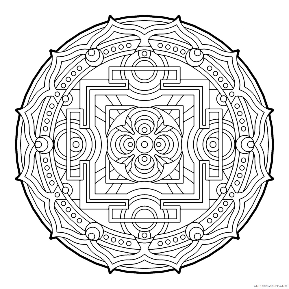 geometric circle coloring pages for adults Coloring4free