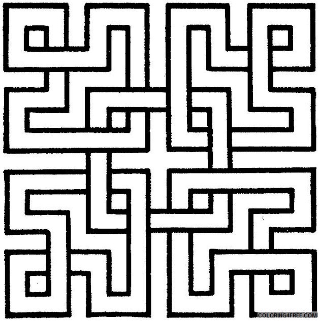 geometric coloring pages maze Coloring4free