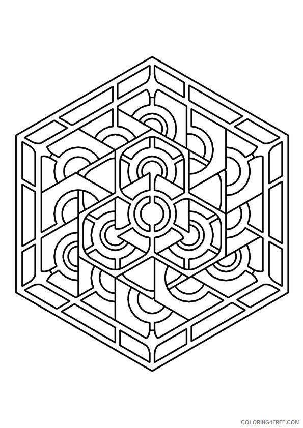 geometric kaleidoscope coloring pages Coloring4free