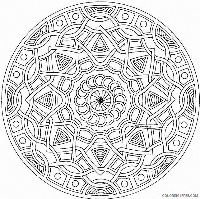geometric mandala coloring pages printable Coloring4free