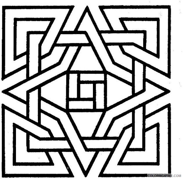 geometric square coloring pages for kids Coloring4free