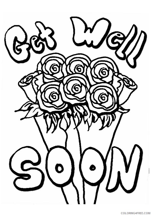 get well soon coloring pages roses bouquet Coloring4free