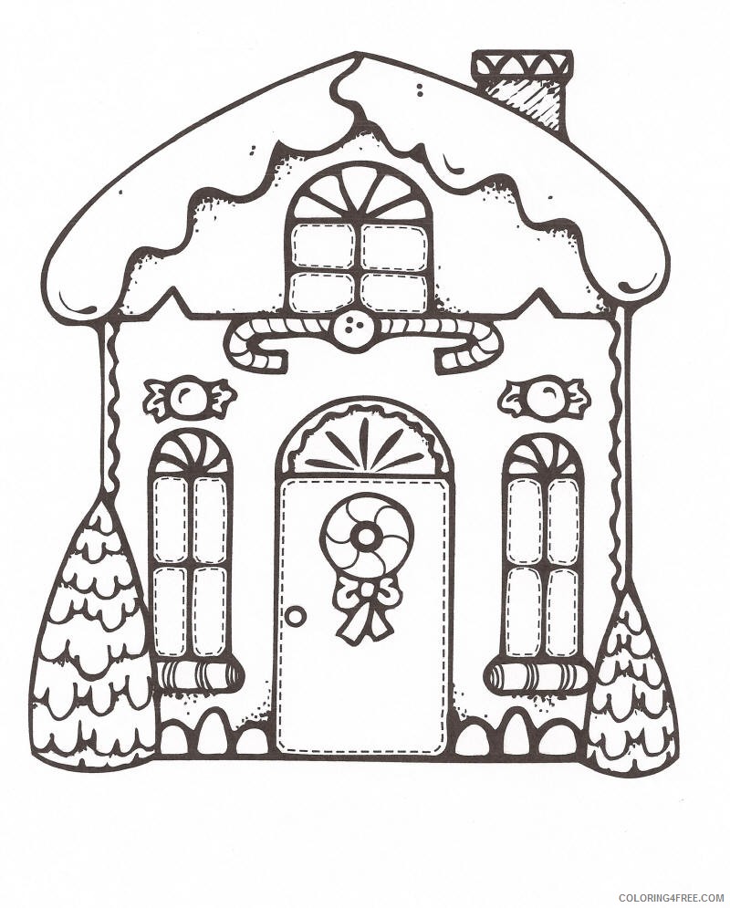 gingerbread house coloring pages free printable Coloring4free