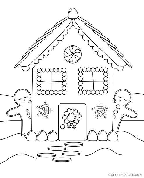 gingerbread house coloring pages printable Coloring4free