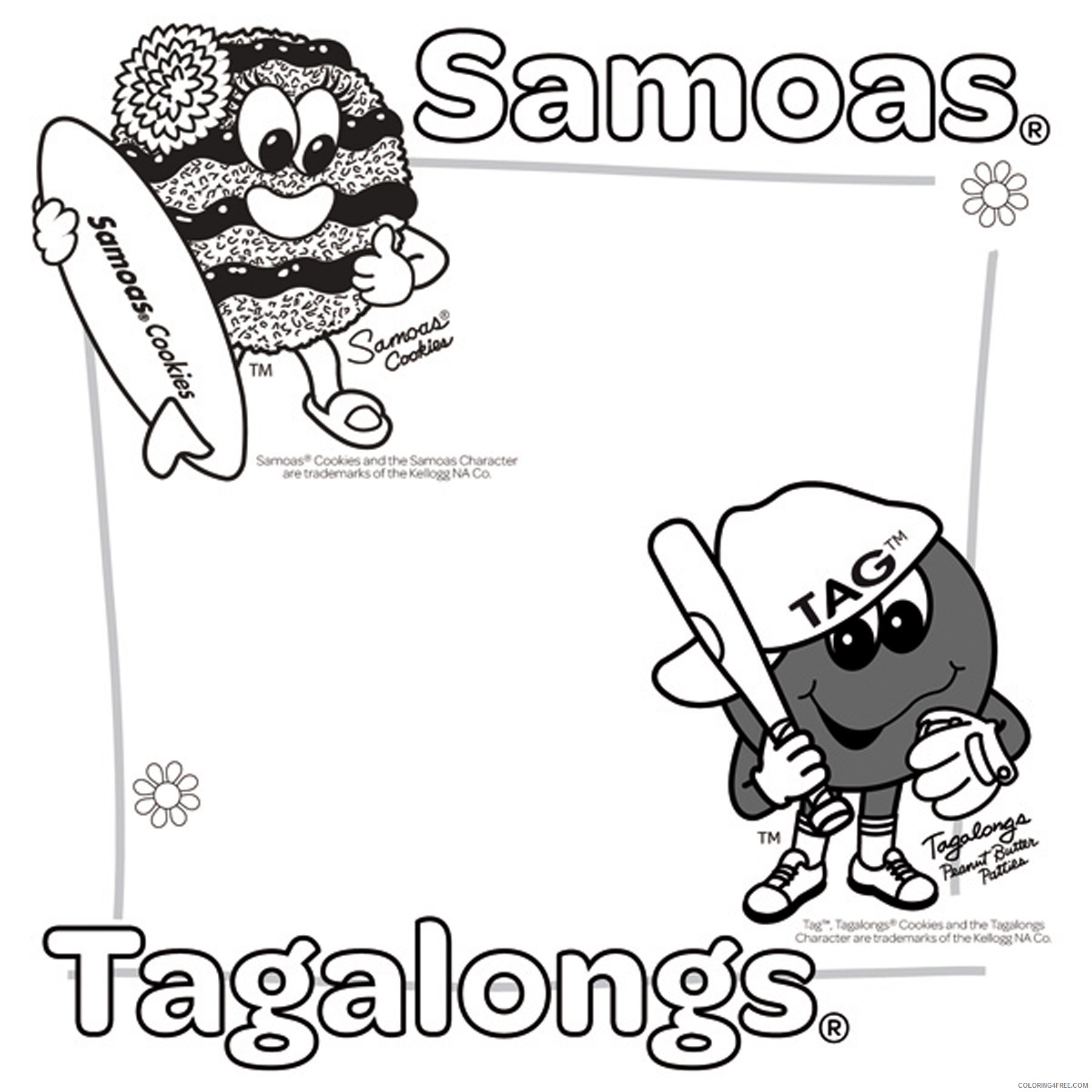 girl scout coloring pages samoas and tagalongs Coloring4free