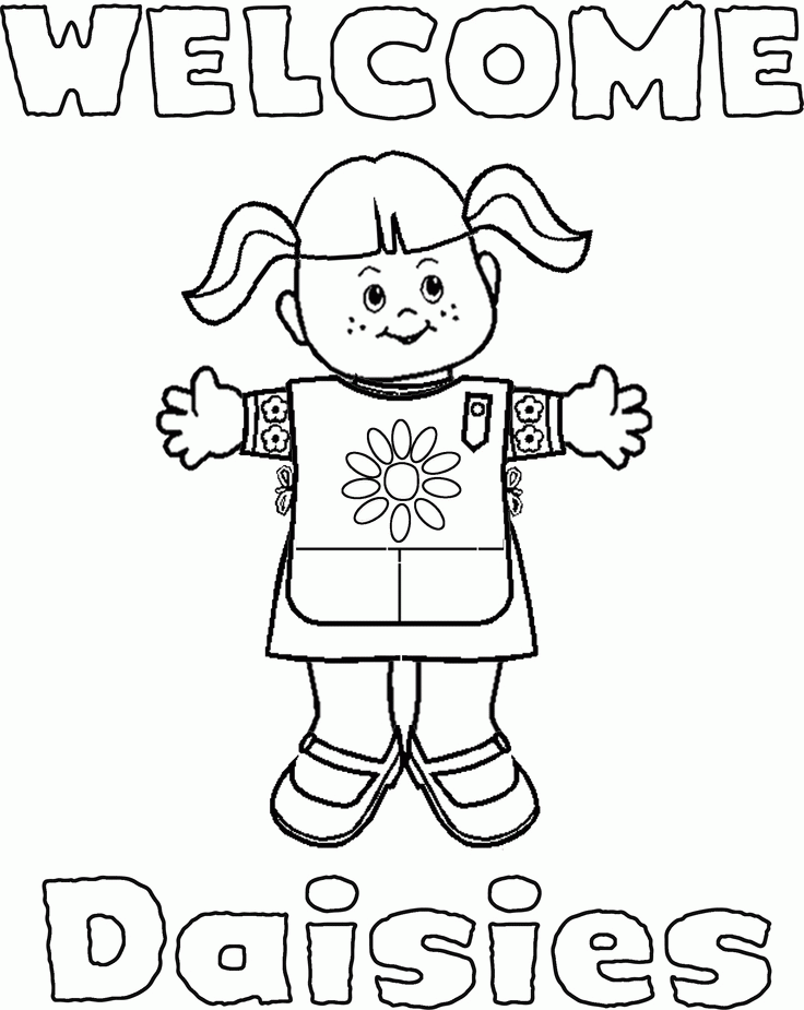 girl scout coloring pages welcome daisies Coloring4free