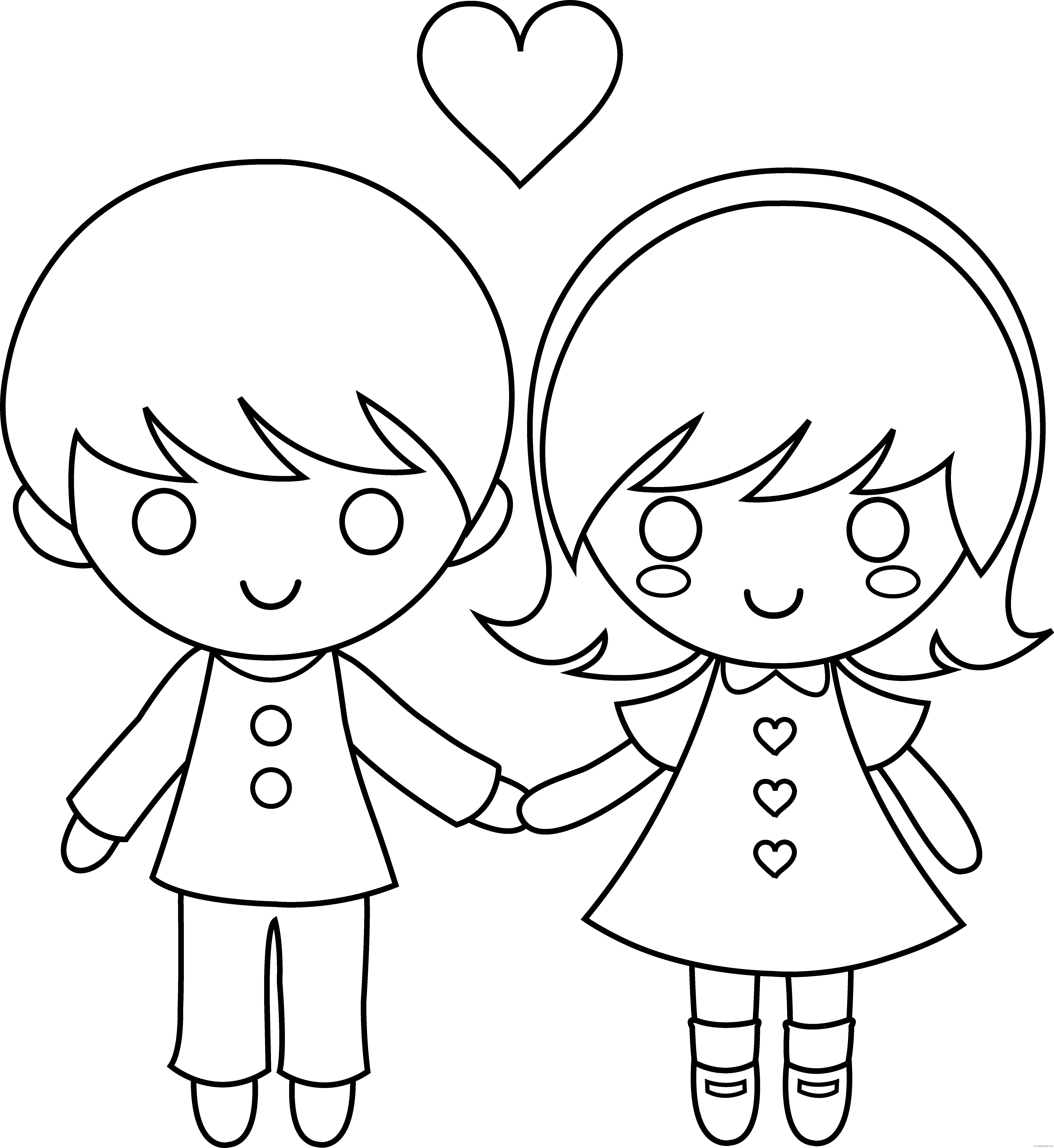 girls coloring pages couple Coloring4free