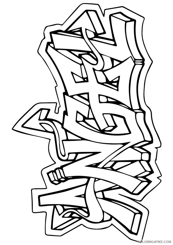 graffiti coloring pages angel Coloring4free