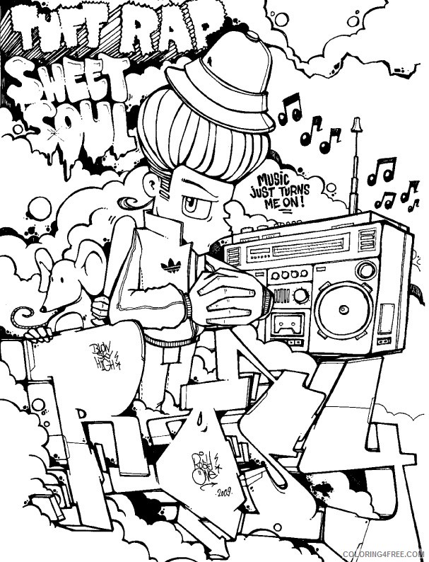 graffiti coloring pages for teenagers Coloring4free