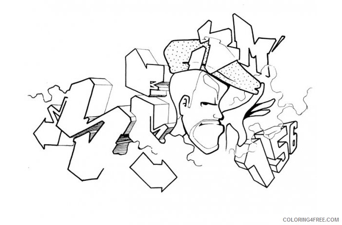graffiti coloring pages free to print Coloring4free