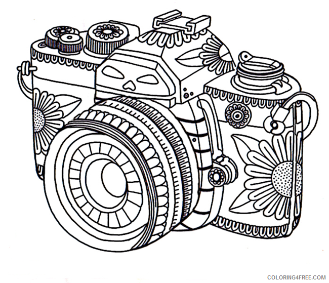 grown up coloring pages camera Coloring4free