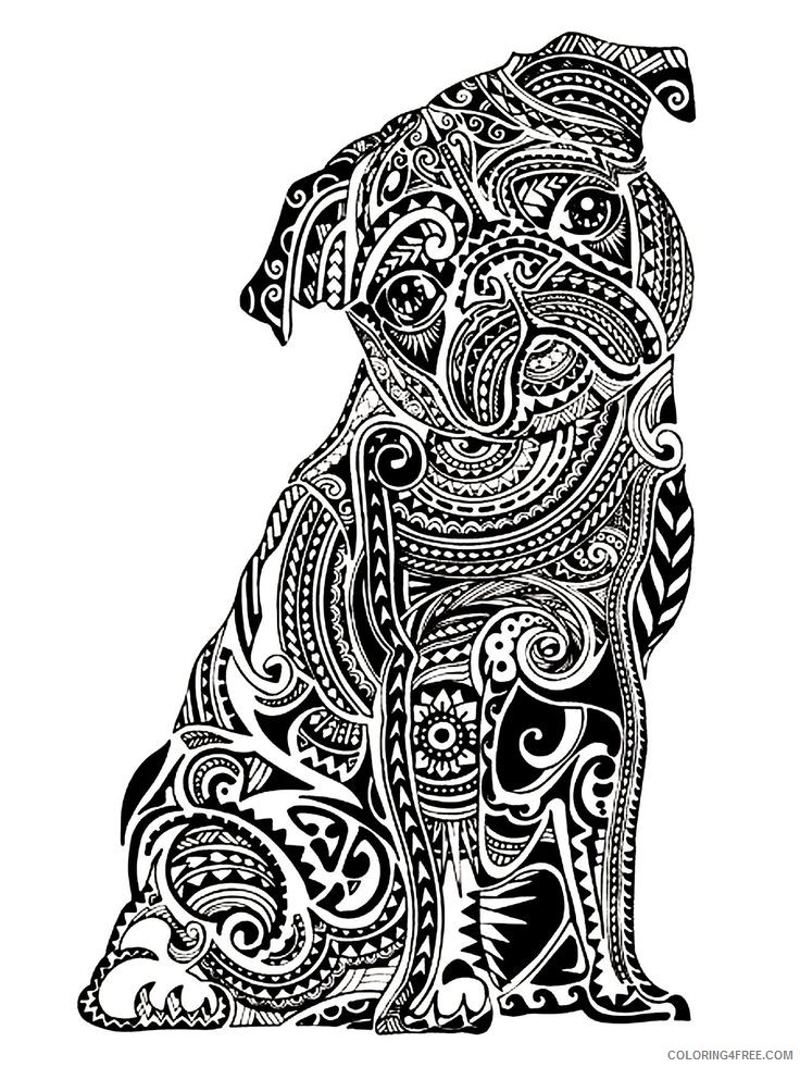 grown up coloring pages dog Coloring4free