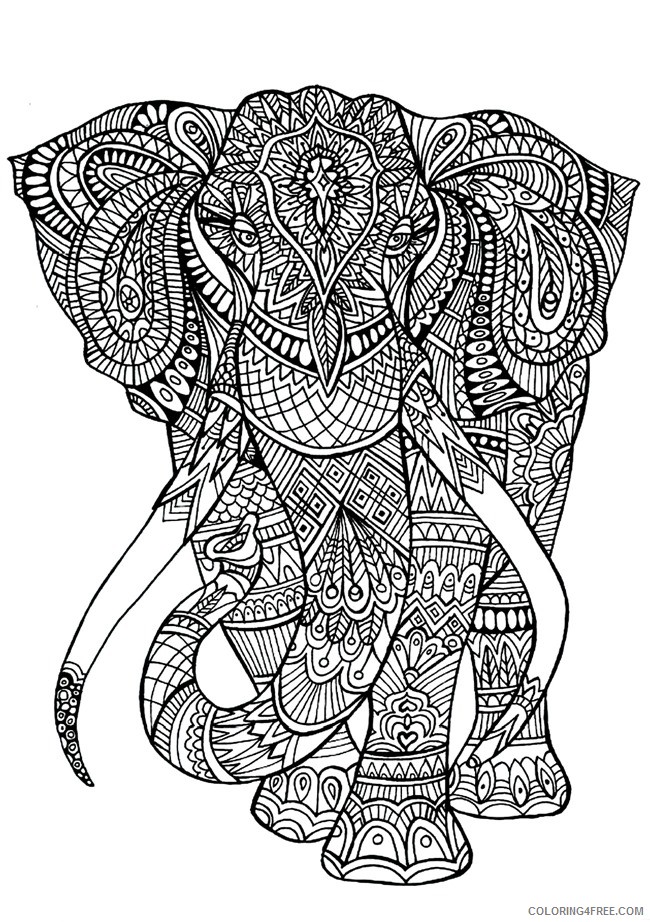 grown up coloring pages elephant Coloring4free