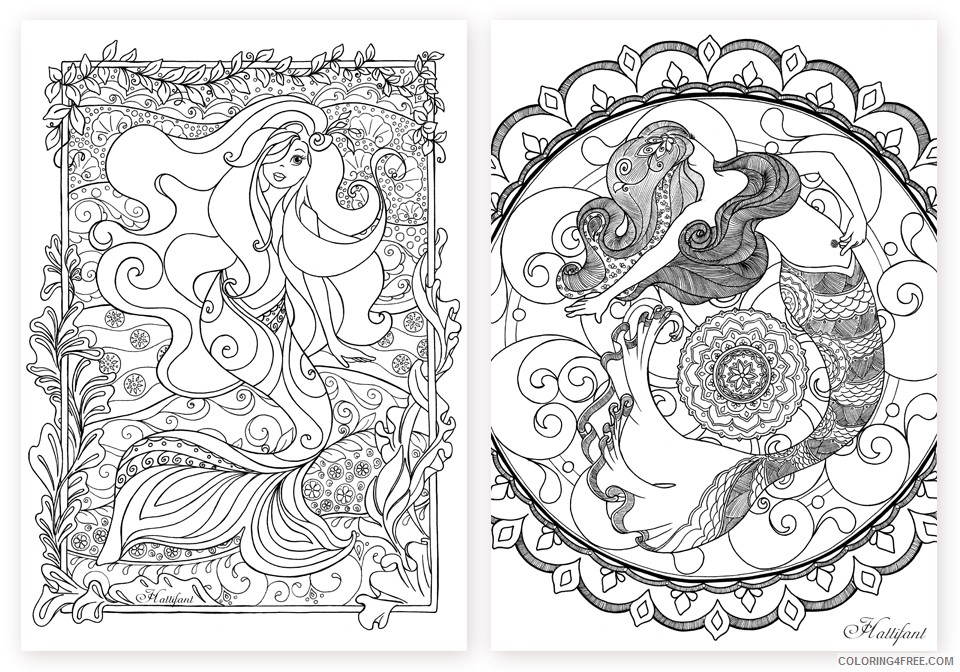 grown up coloring pages mermaids for girls Coloring4free
