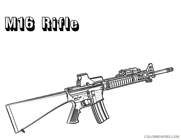 gun coloring pages m16 rifle Coloring4free