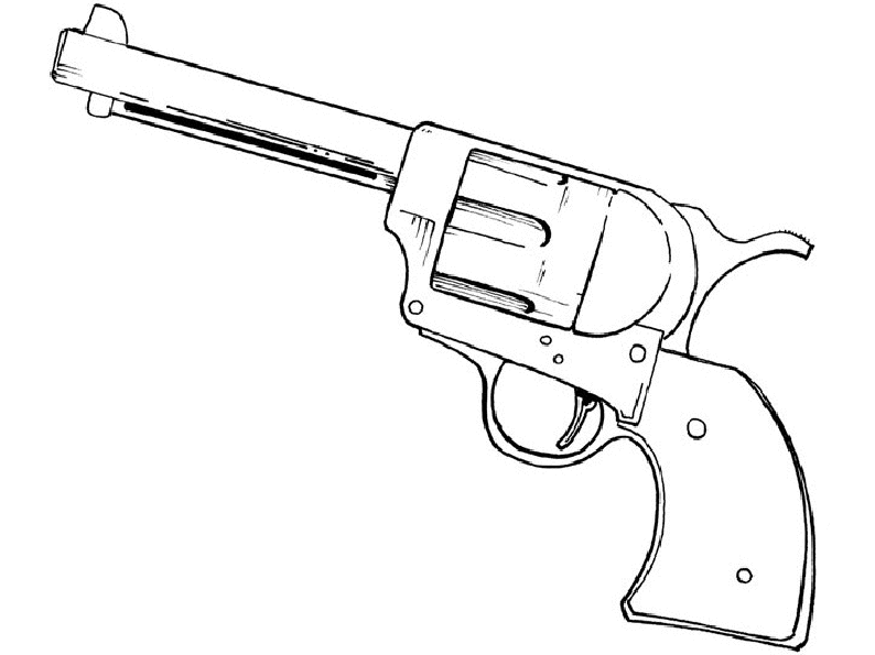 gun coloring pages revolver Coloring4free - Coloring4Free.com
