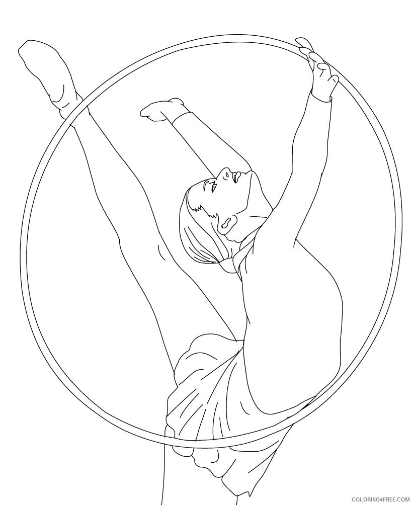 gymnastics coloring pages hoop Coloring4free