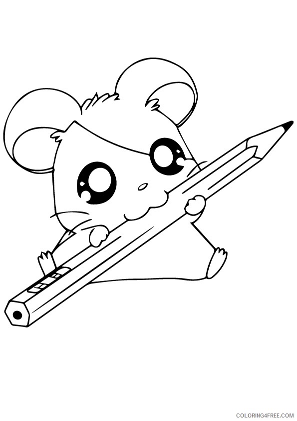 hamster coloring pages eating pencil Coloring4free
