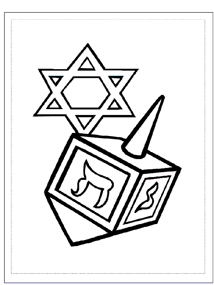 hanukkah coloring pages dreidel and symbol Coloring4free